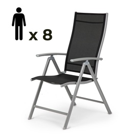 Садовый стул ModernHome, серебристый/черный, 70 см x 55 см x 105 см
