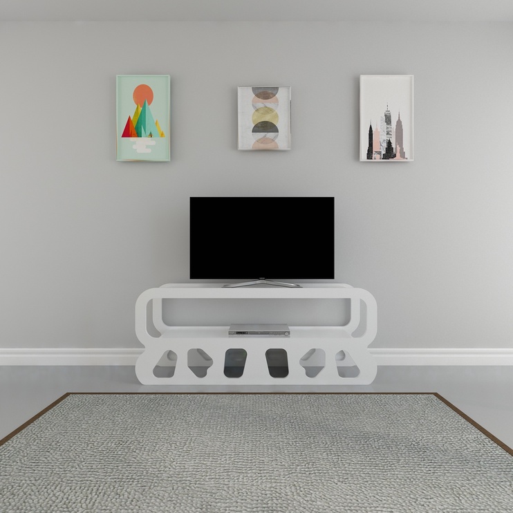TV-laud Kalune Design Sirius, valge, 119.9 cm x 33.1 cm x 47.5 cm