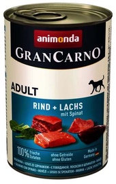 Mitrā barība (konservi) suņiem Animonda GranCarno Beef, Salmon, Spinach, liellopa gaļa/zivs/dārzeņi, 0.4 kg