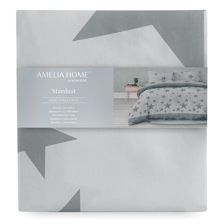 Рождественский комплект постельного белья AmeliaHome Basic, серый, 200x220 cm
