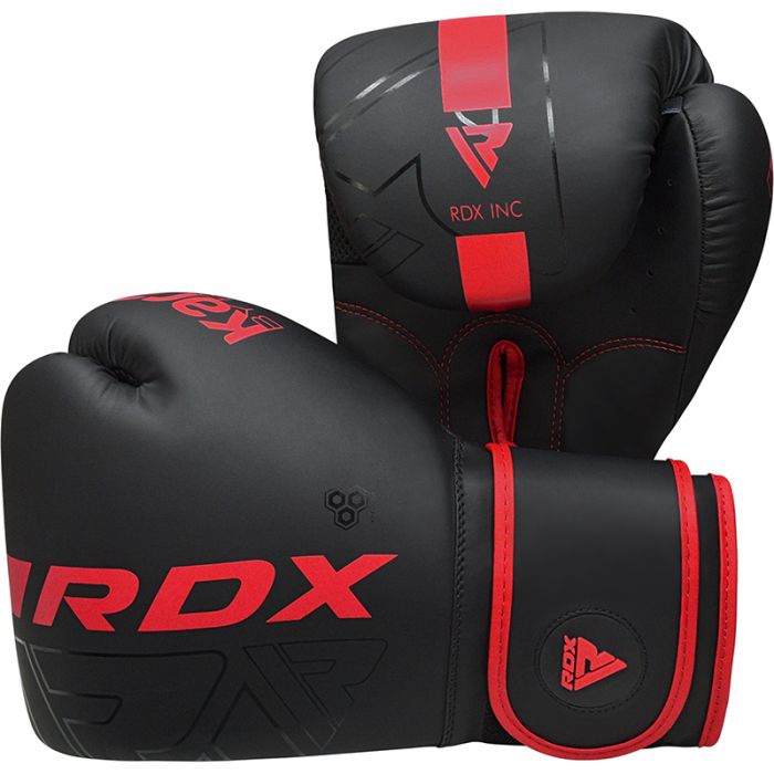 Боксерские перчатки RDX F6 Matte BGR-F6MR-12OZ, черный/красный, 12 oz