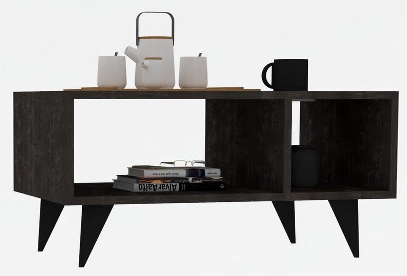 Журнальный столик Kalune Design Clara, антрацитовый, 50 см x 80 см x 40 см