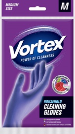 Перчатки резиновые Vortex, латекс, фиолетовый, M, 2 шт.
