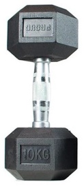 Hantele Proud Hex Rubberized Dumbbell, 10 kg