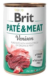 Влажный корм для собак Brit Paté & Meat DLZRITKMP0045, мясо оленя, 0.4 кг