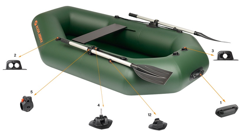 Piepūšamā laiva Kolibri K-220T Board, 220 cm x 130 cm, ar galda apakšu