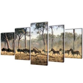 Фотокартина VLX Zebras 5pcs 241583, 2000 мм x 1000 мм