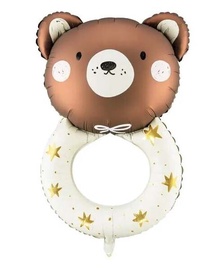 Воздушный шар фигурные PartyDeco Rattle Bear, коричневый
