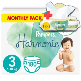 Подгузники Pampers Harmonie, 3 размер, 6 - 10 кг, 180 шт.
