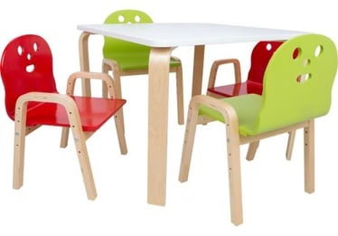 Комплект мебели для детской комнаты Home4you Happy 10810544, белый/красный/зеленый