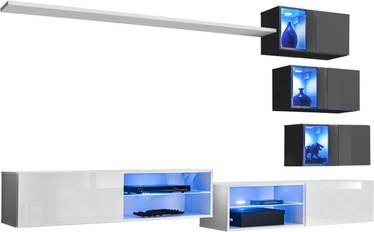 Секция ASM Switch XXIV, прозрачный/белый/графитовый, 250 см x 40 см x 150 см