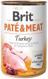 Влажный корм для собак Brit Paté & Meat DLZRITKMP0041, индюшатина, 0.4 кг