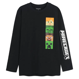 Krekls ar garām piedurknēm, zēniem Cool Club Minecraft LCB2720277, melna, 134 cm
