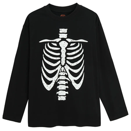 Krekls ar garām piedurknēm, zēniem Cool Club Skeleton CCB2721956, melna, 146 cm