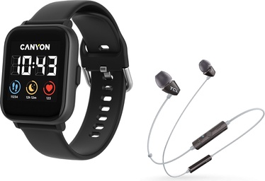 Умные часы Canyon CNS-SW78BB + SOCL100BT Headset, черный