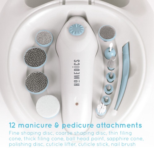 Elektriskais manikīra un pedikīra komplekts Homedics Pro Manicure Set, balta