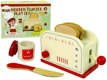 Žaislinė buitinė technika, skrudintuvas Lean Toys Wooden Toaster 10187, įvairių spalvų