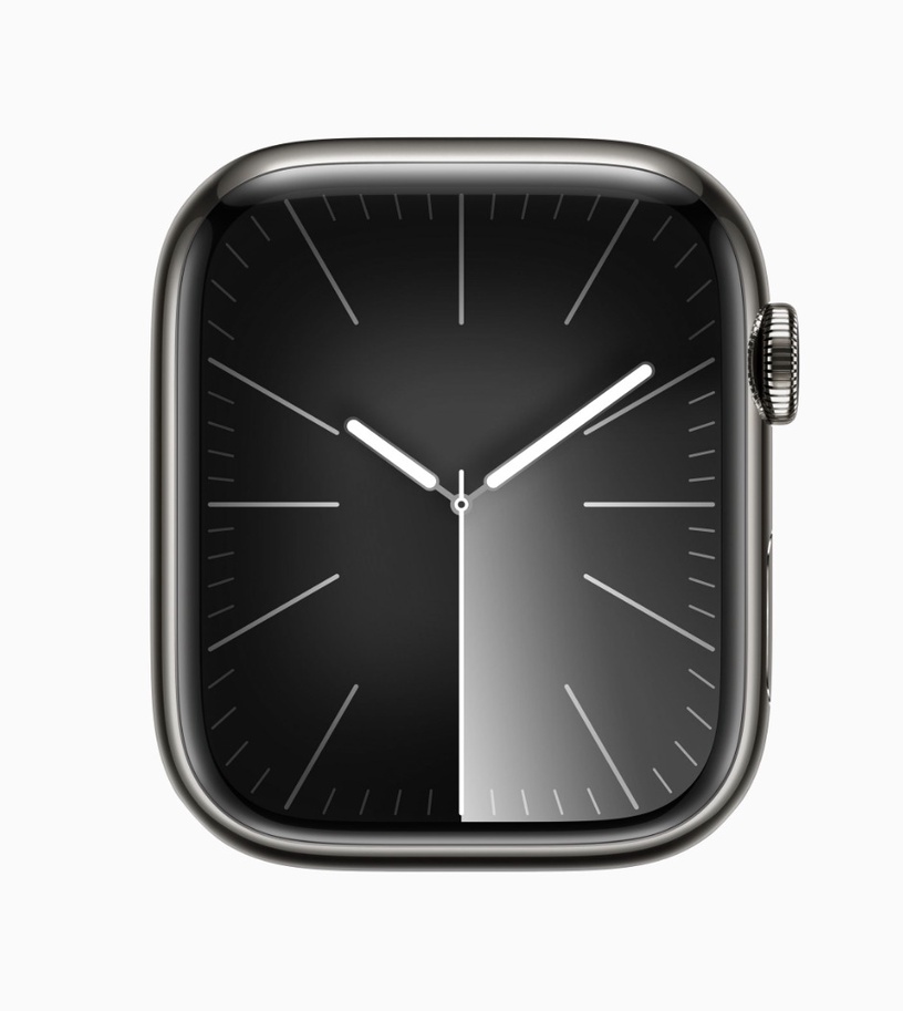 Умные часы Apple Watch Series 9 GPS + Cellular, 45mm Graphite Stainless Steel Midnight Sport Band M/L, графитовый