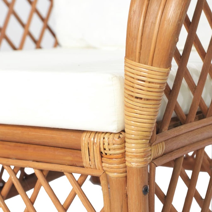 Садовый стул VLX Natural Rattan, светло-коричневый/кремовый, 81 см x 70 см x 90 см