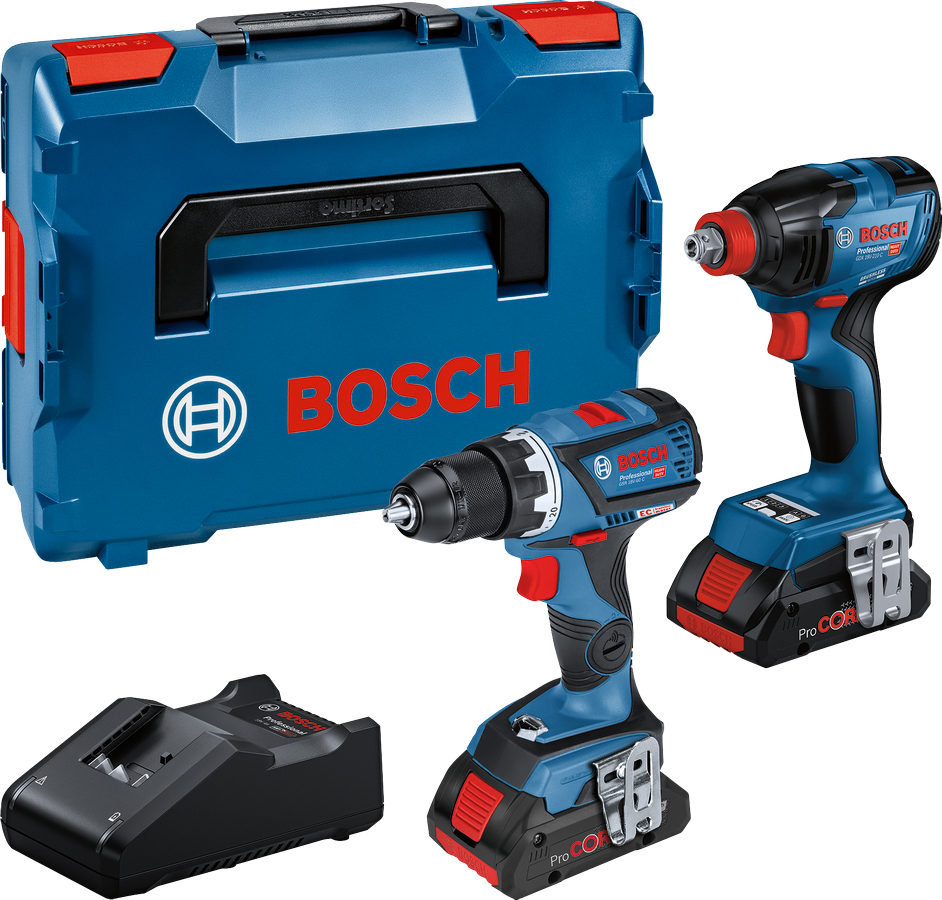 Akumuliatorinių įrankių komplektas su akumuliatoriumi Bosch Professional  06019J0204, 18 V, 4 Ah - Senukai.lt