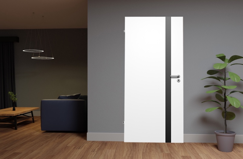 Полотно межкомнатной двери Domoletti Loretto, левосторонняя, белый, 203 x 84.4 x 4 см
