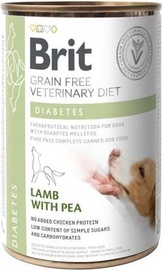 Влажный корм для собак Brit Veterinary Diets Diabetes Lamb with Pea, баранина, 0.4 кг
