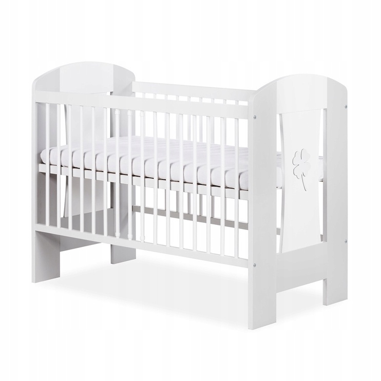 Детская кровать Klups Nati, белый/серый, 125 x 66 см