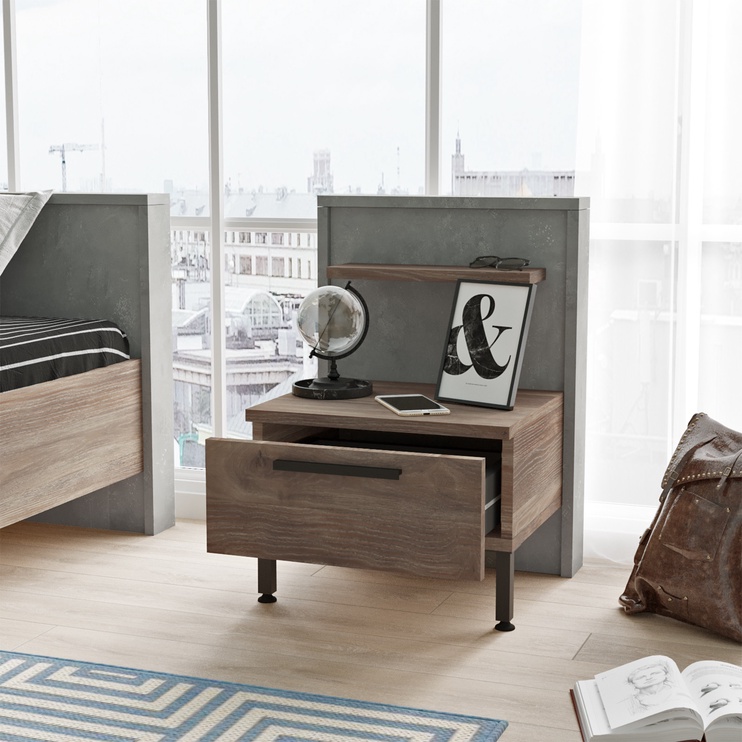 Комплект мебели для спальни Kalune Design HM10 - CG, комнатные, коричневый/серый