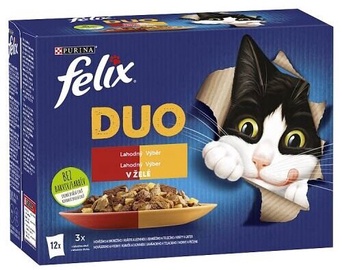 Влажный корм для кошек Purina Duo, баранина/говядина/курица, 0.085 кг, 12 шт.