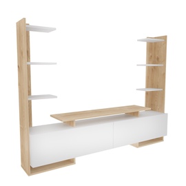 TV-laud Kalune Design Ava, valge/tamm, 31.7 cm x 183.6 cm x 140 cm