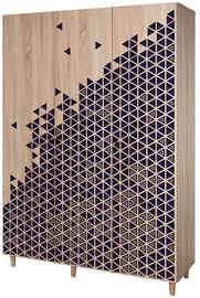 Skapis Kalune Design Mode 123, zila/sonoma ozols, 135 cm x 52 cm x 192 cm