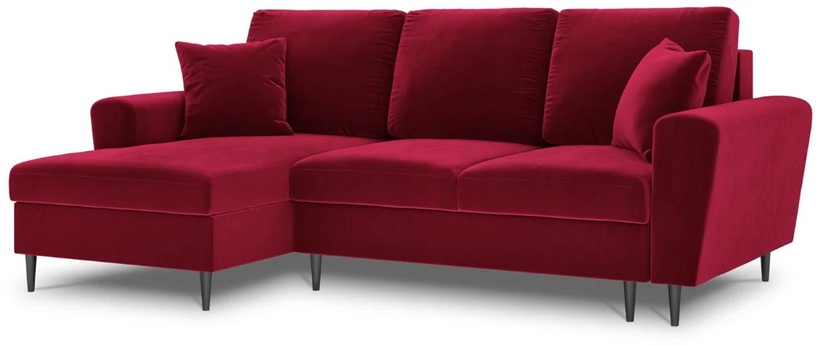 Stūra dīvāns Micadoni Home Moghan Velvet 4 Seats, sarkana, kreisais, 241 x 145 cm x 88 cm