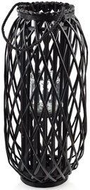 Фонарь Mondex Lantern Lucie, стекло/дерево, Ø 18 см, черный