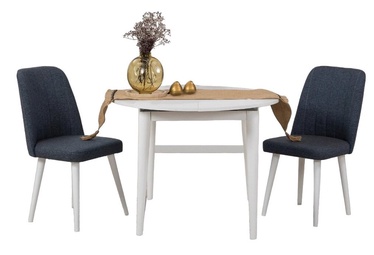 Ēdamistabas komplekts Kalune Design Vina 1048, balts/tumši zila