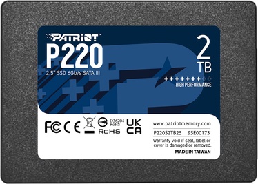 Cietais disks (SSD) Patriot P220 P220S2TB25, 2.5", 2 TB