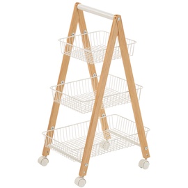 Riiul Home4you Bren 76449, valge/mänd, 48x32x79 cm