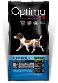Sausā suņu barība Optima Nova Puppy Medium OP61444, vistas gaļa/rīsi, 2 kg