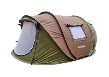 Kolmekohaline telk Outliner POP-UP, pruun, 240 cm x 200 cm x 120 cm