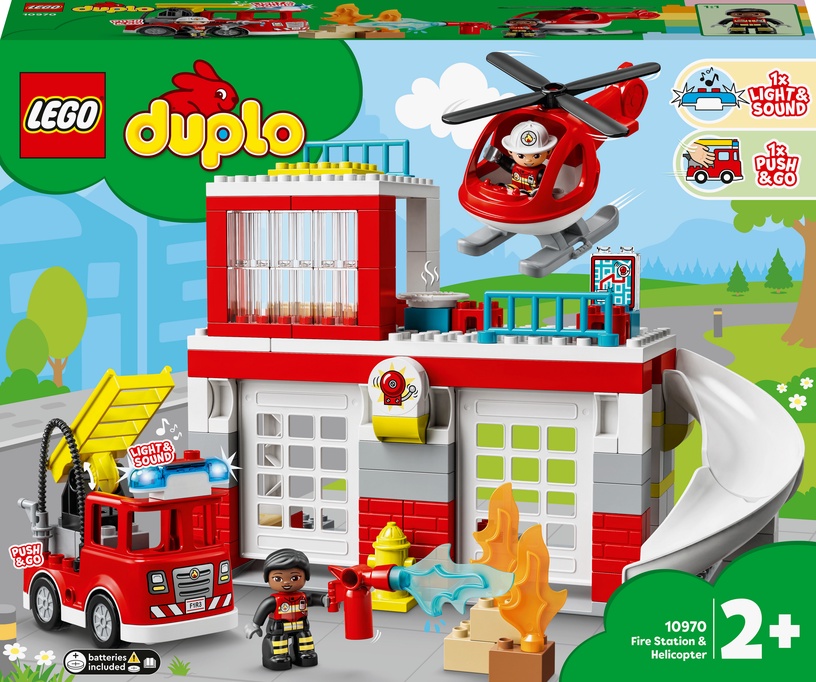 Konstruktors LEGO® DUPLO® Ugunsdzēsēju depo un helikopters 10970