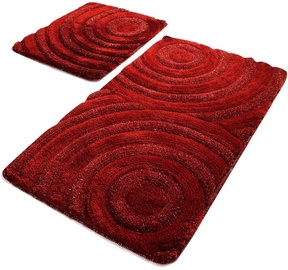 Vannasistabas paklājiņu komplekts Foutastic Wave 359CHL2162, sarkana, 100 cm x 60 cm