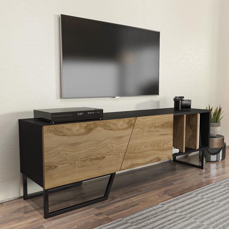TV-laud Kalune Design Linossa, must/tamm, 35 cm x 150 cm x 50.5 cm