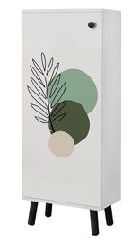 Apavu skapis Kalune Design Vegas SB 964, balta/melna/zaļa, 38 cm x 50 cm x 135 cm