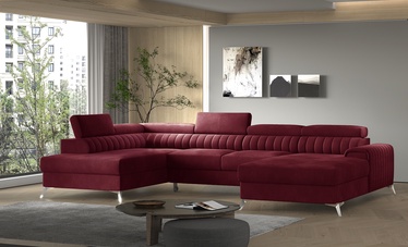 Stūra dīvāns Lacante Loco 25, sarkana, kreisais, 202 x 354 cm x 92 cm