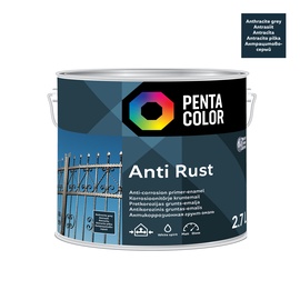 Emaljas krāsa Pentacolor Anti Rust, pus-spīdīgs, 2.7 l, antracīta