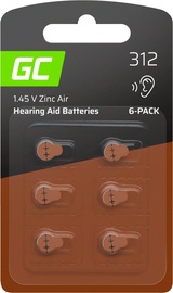 Baterijas Green Cell Hearing Aid Batteries, A312, 1.45 V, 6 gab.