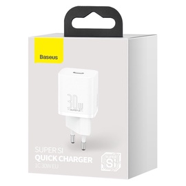 Адаптер Baseus Super Si, USB Type C, белый, 30 Вт