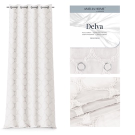 Dienas aizkari AmeliaHome Delva Eyelets, krēmkrāsa, 140 cm x 250 cm