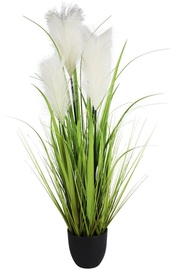 Искусственное растение в горшке, трава Splendid Grass, белый/зеленый, 88 см