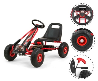 Automobilis su pedalais Milly Mally Go-kart Thor, raudonas