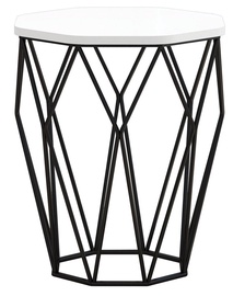 Kafijas galdiņš Kalune Design Sofya, balta/melna, 46 cm x 46 cm x 57 cm
